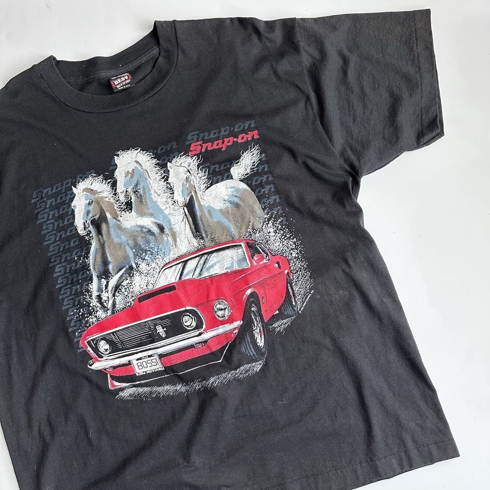 Vintage Snap-On T-Shirt‎ Size 2XL Black Ford Mustang Single Stitch 1993